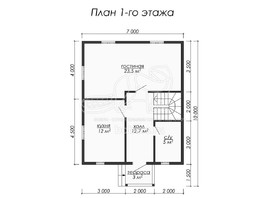 3d проект ДБ058 - планировка 1 этажа