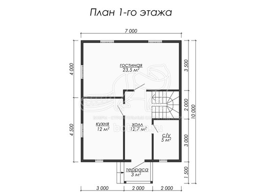 3d проект ДБ058 - планировка 1 этажа