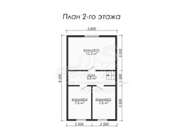 3d проект ДБ058 - планировка 2 этажа