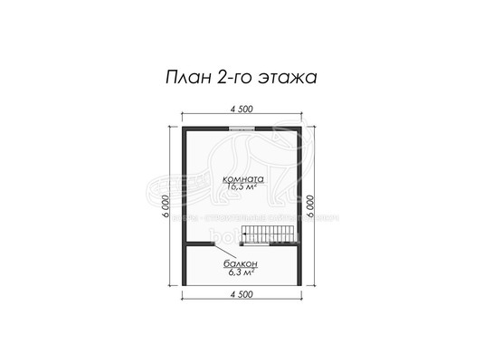 3d проект ДБ059 - планировка 2 этажа