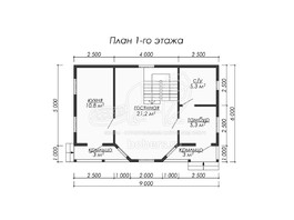 3d проект ДБ061 - планировка 1 этажа