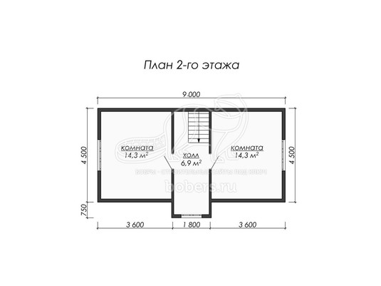 3d проект ДБ061 - планировка 2 этажа</div>