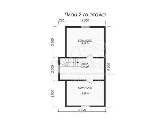3d проект ДБ063 - планировка 2 этажа</div>