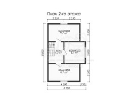 Готовый 3d проект ДБ064 - планировка 2 этажа