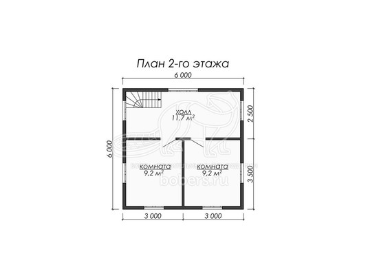 3d проект ДБ065 - планировка 2 этажа