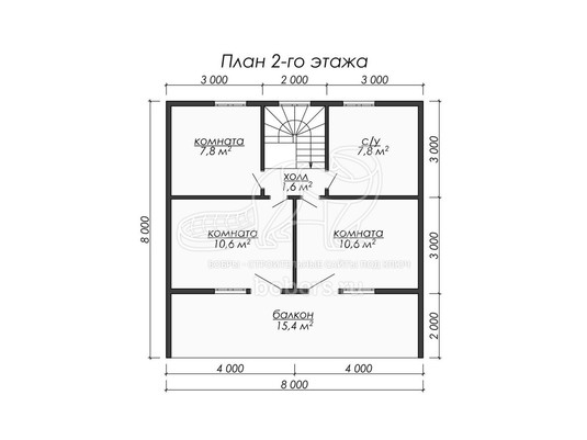 3d проект ДБ066 - планировка 2 этажа</div>