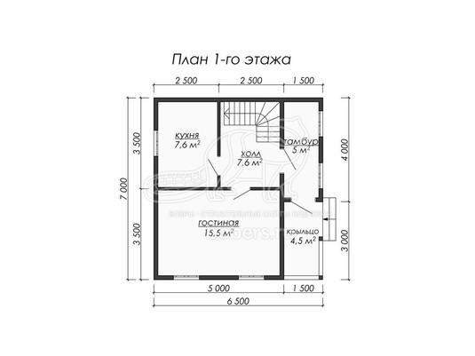 3d проект ДБ067 - планировка 1 этажа