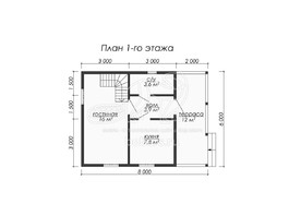 3d проект ДБ069 - планировка 1 этажа