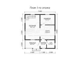 3d проект ДБ070 - планировка 1 этажа