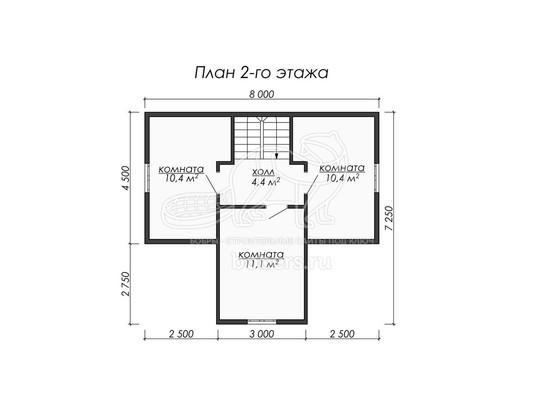 3d проект ДБ071 - планировка 2 этажа</div>