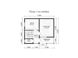 3d проект ДБ073 - планировка 1 этажа