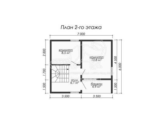 3d проект ДБ073 - планировка 2 этажа</div>