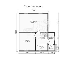 3d проект ДБ074 - планировка 1 этажа