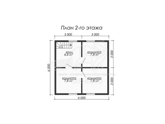 3d проект ДБ075 - планировка 2 этажа</div>