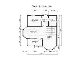 3d проект ДБ076 - планировка 1 этажа