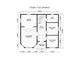 3d проект ДБ077 - планировка 1 этажа