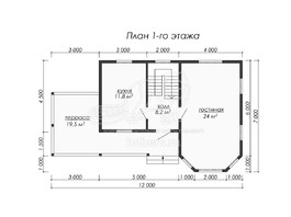 3d проект ДБ079 - планировка 1 этажа