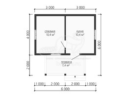 3d проект ДБ082 - планировка 1 этажа