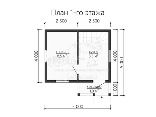 3d проект ДБ085 - планировка 1 этажа