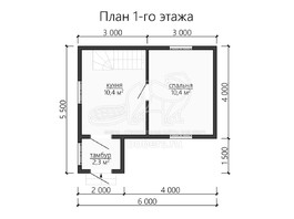 3d проект ДБ090 - планировка 1 этажа