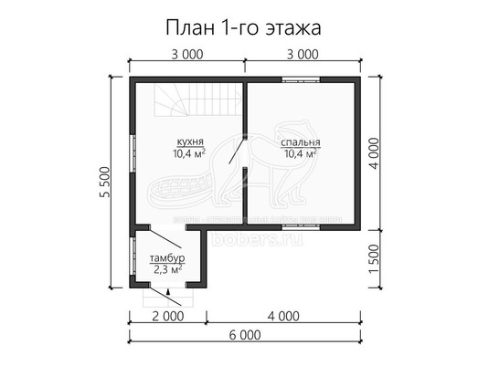 3d проект ДБ090 - планировка 1 этажа