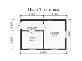 3d проект ДБ091 - планировка 1 этажа