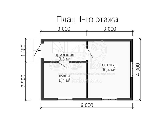 3d проект ДБ091 - планировка 1 этажа