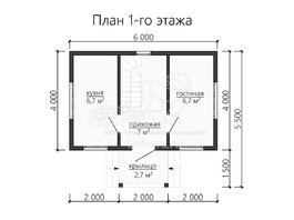 3d проект ДБ092 - планировка 1 этажа
