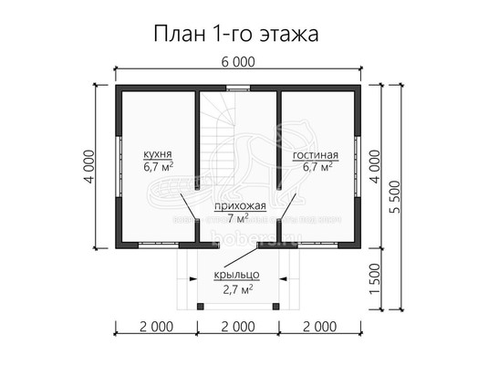 3d проект ДБ092 - планировка 1 этажа