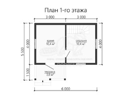 3d проект ДБ093 - планировка 1 этажа