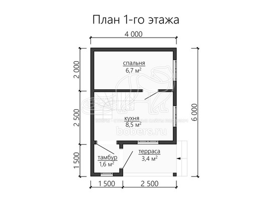 3d проект ДБ094 - планировка 1 этажа