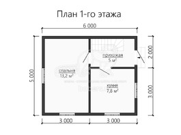 3d проект ДБ100 - планировка 1 этажа