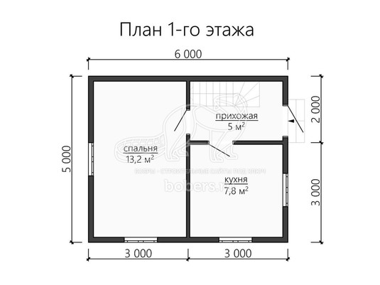 3d проект ДБ100 - планировка 1 этажа