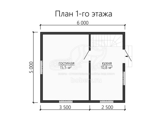 3d проект ДБ102 - планировка 1 этажа