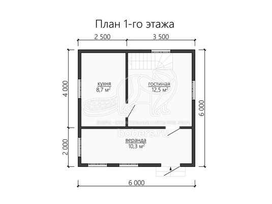3d проект ДБ104 - планировка 1 этажа