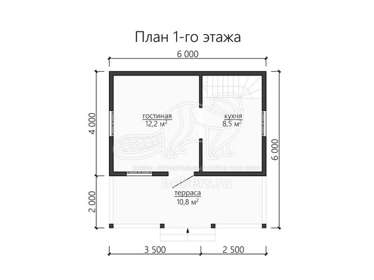 3d проект ДБ105 - планировка 1 этажа