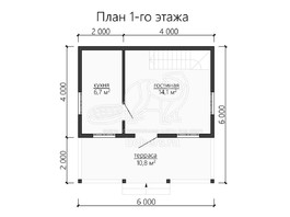 3d проект ДБ108 - планировка 1 этажа
