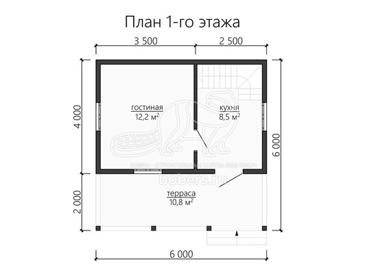3d проект ДБ109 - планировка 1 этажа