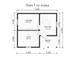 3d проект ДБ110 - планировка 1 этажа