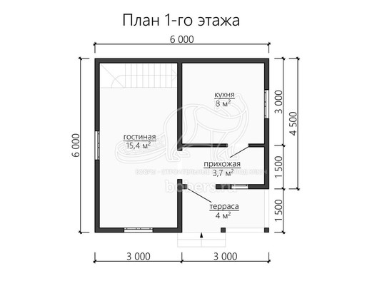 3d проект ДБ111 - планировка 1 этажа