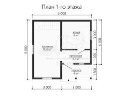 3d проект ДБ111 - планировка 1 этажа