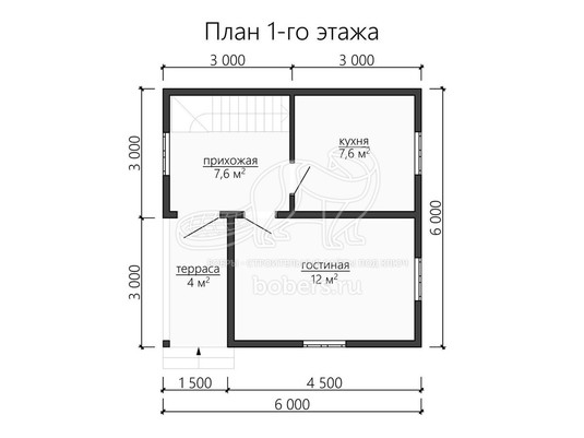 3d проект ДБ113 - планировка 1 этажа