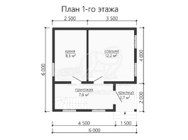 3d проект ДБ114 - планировка 1 этажа