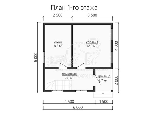 3d проект ДБ114 - планировка 1 этажа