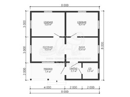 3d проект ДБ116 - планировка 1 этажа