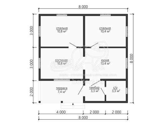 3d проект ДБ116 - планировка 1 этажа