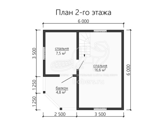 3d проект ДБ121 - планировка 2 этажа</div>