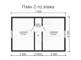 3d проект ДБ123 - планировка 2 этажа