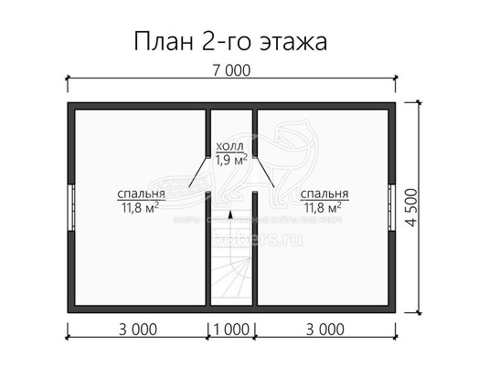 3d проект ДБ123 - планировка 2 этажа