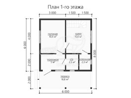 3d проект ДБ126 - планировка 1 этажа